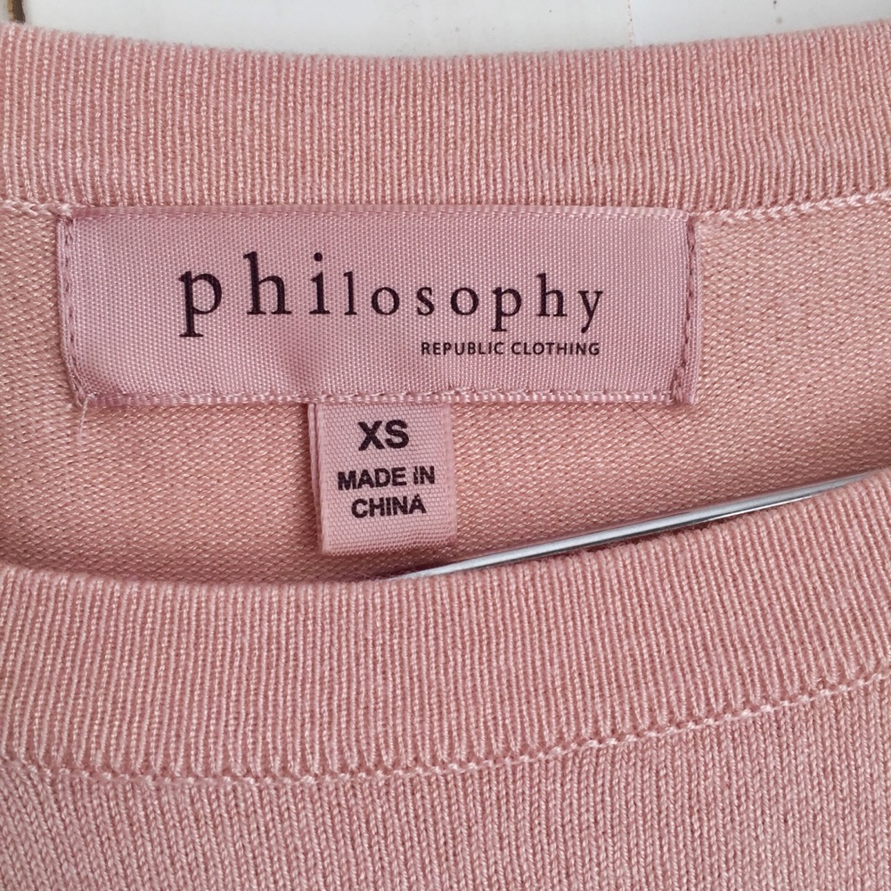 Philosophy Pink Ruffle Sweater - Picture 2 of 3